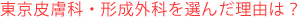 東京皮膚科・形成外科を選んだ理由は？